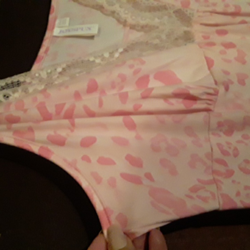 Joyspun 3X Adorable Adj Straps Nightgown Pink Cheetah Print - Picture 5 of 15